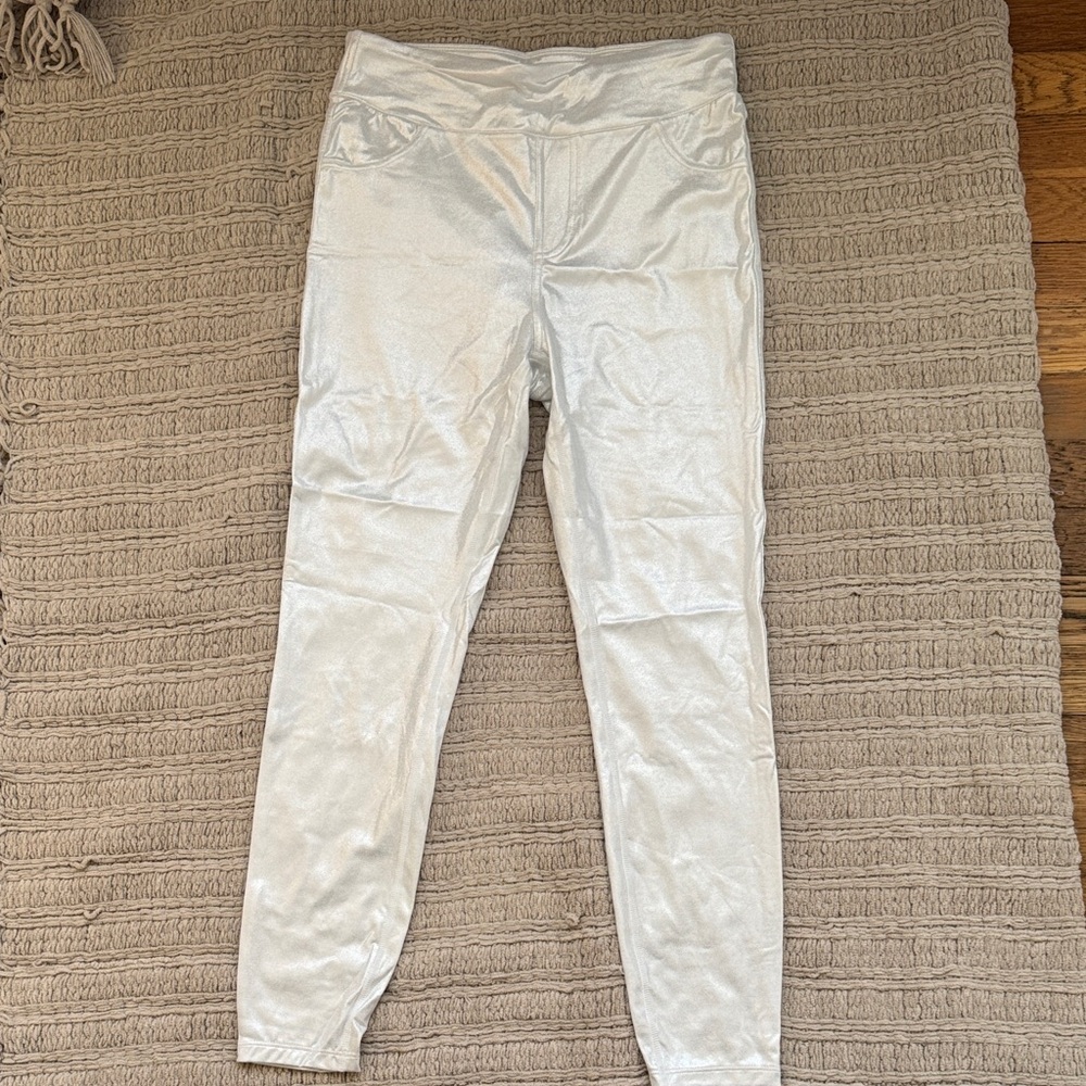 Halara Women's Silver Shimmer Jeans - Lightweight Stretch